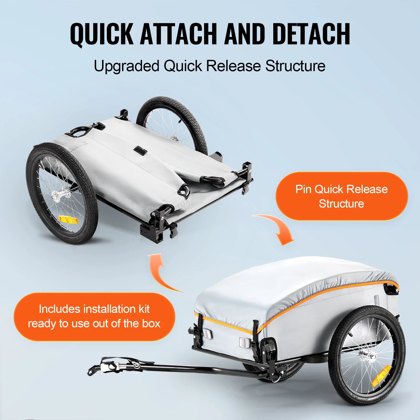 SucceBuy 100Lbs Foldable Bike Cargo Trailer