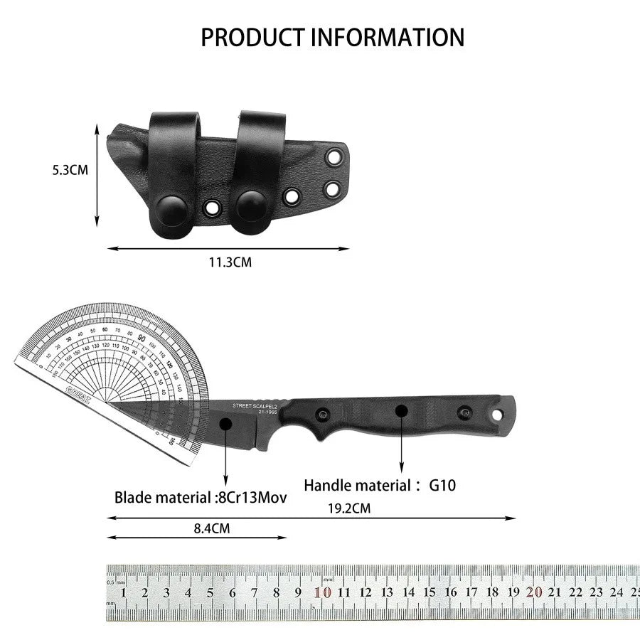 8Cr13Mov Steel Outdoor Survival Knife G10 Handle For EDC