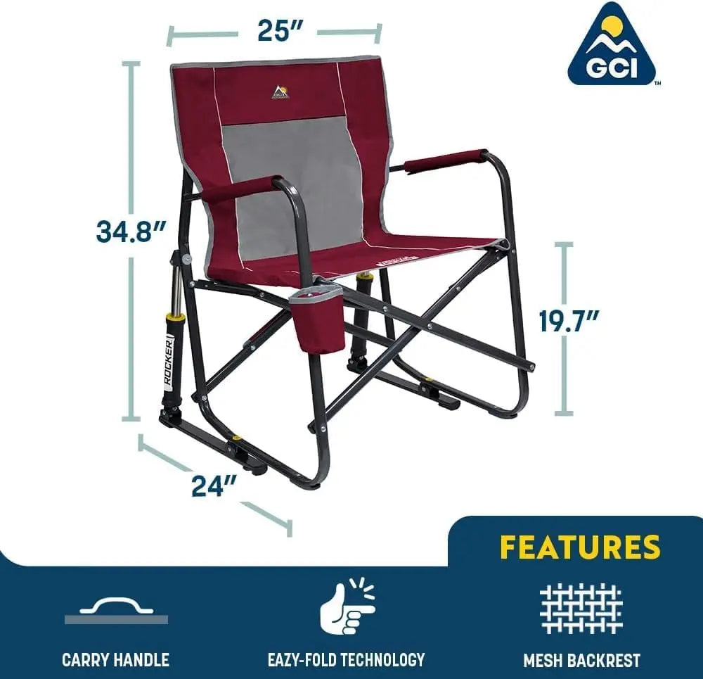 Portable Folding Camping Chair With Armrests Drink Holder