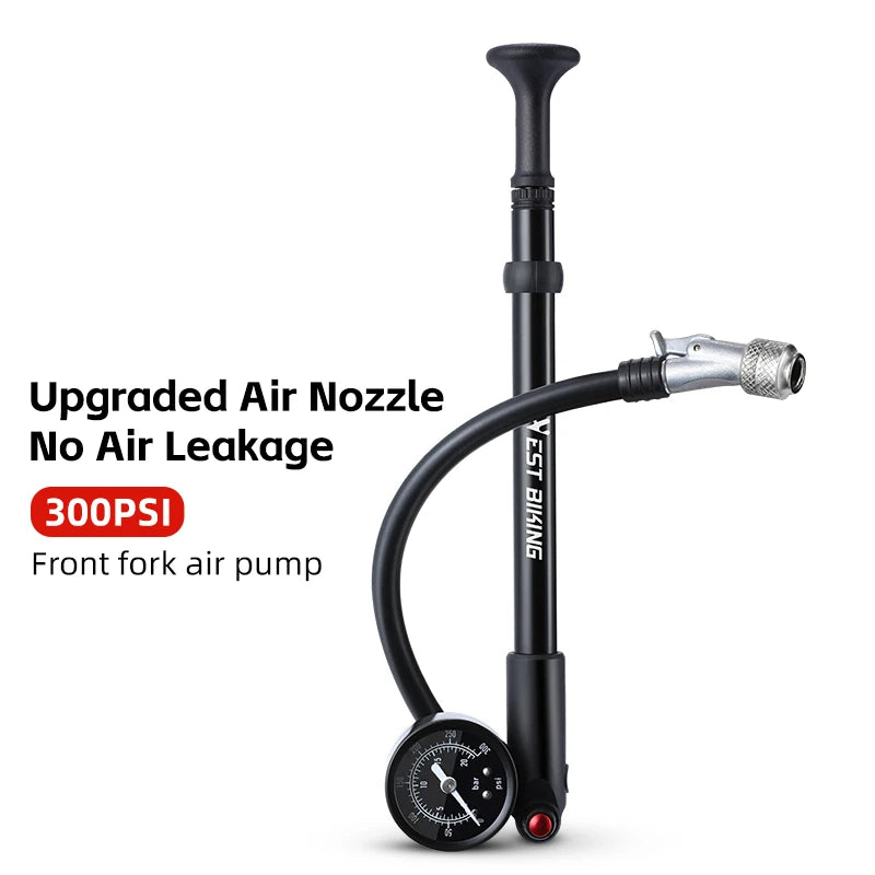 West Biking 400 PSI Bike Pump With Schrader Gauge
