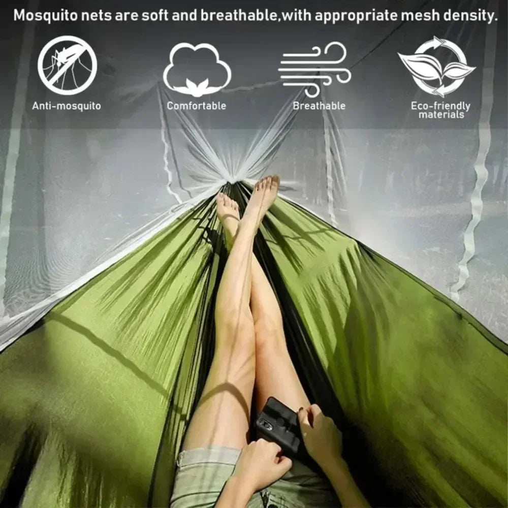 Outdoor Camping Hammock With Mosquito Net For Two