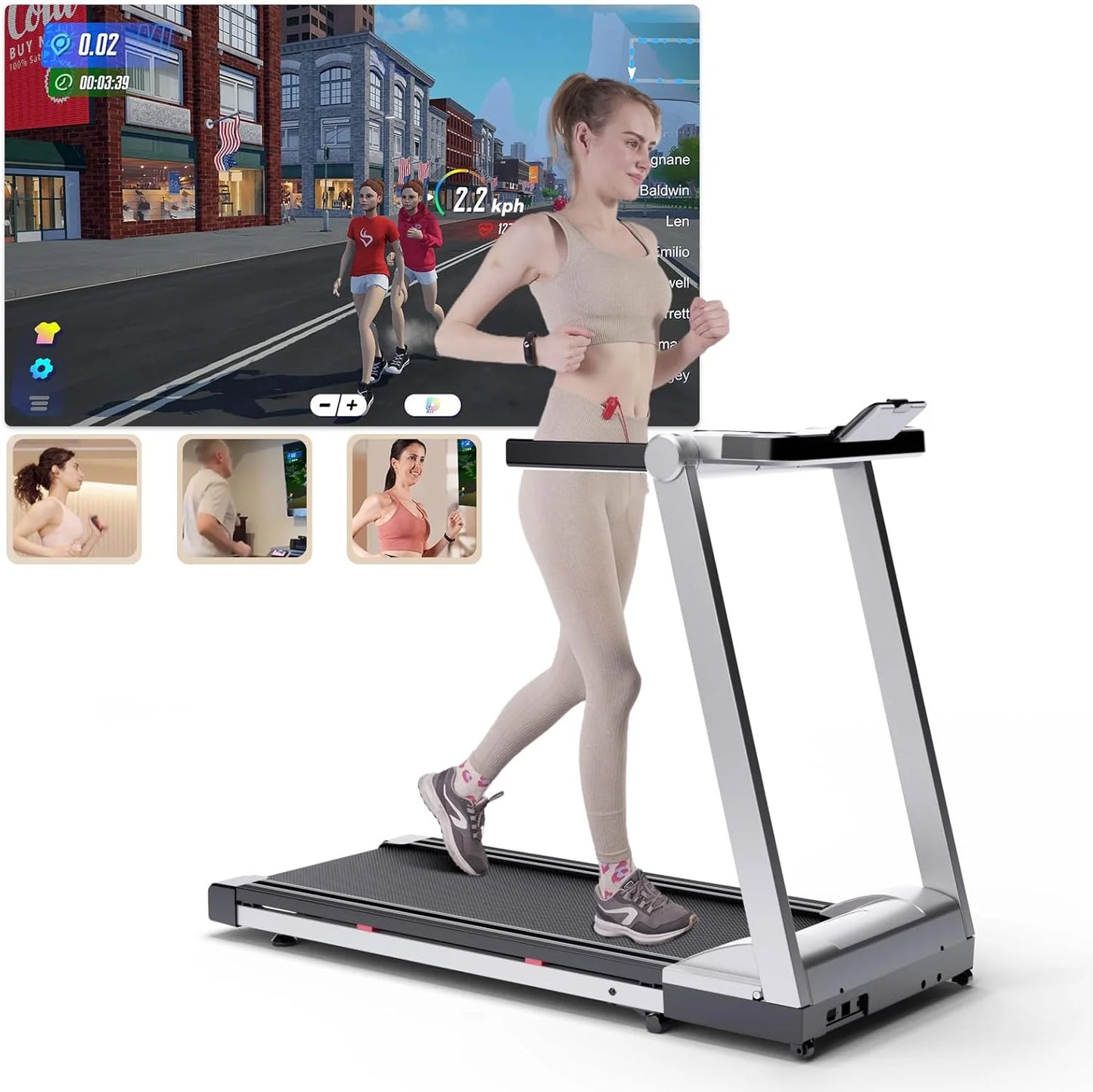 Superun 3.5HP Foldable Treadmill Bluetooth Incline App