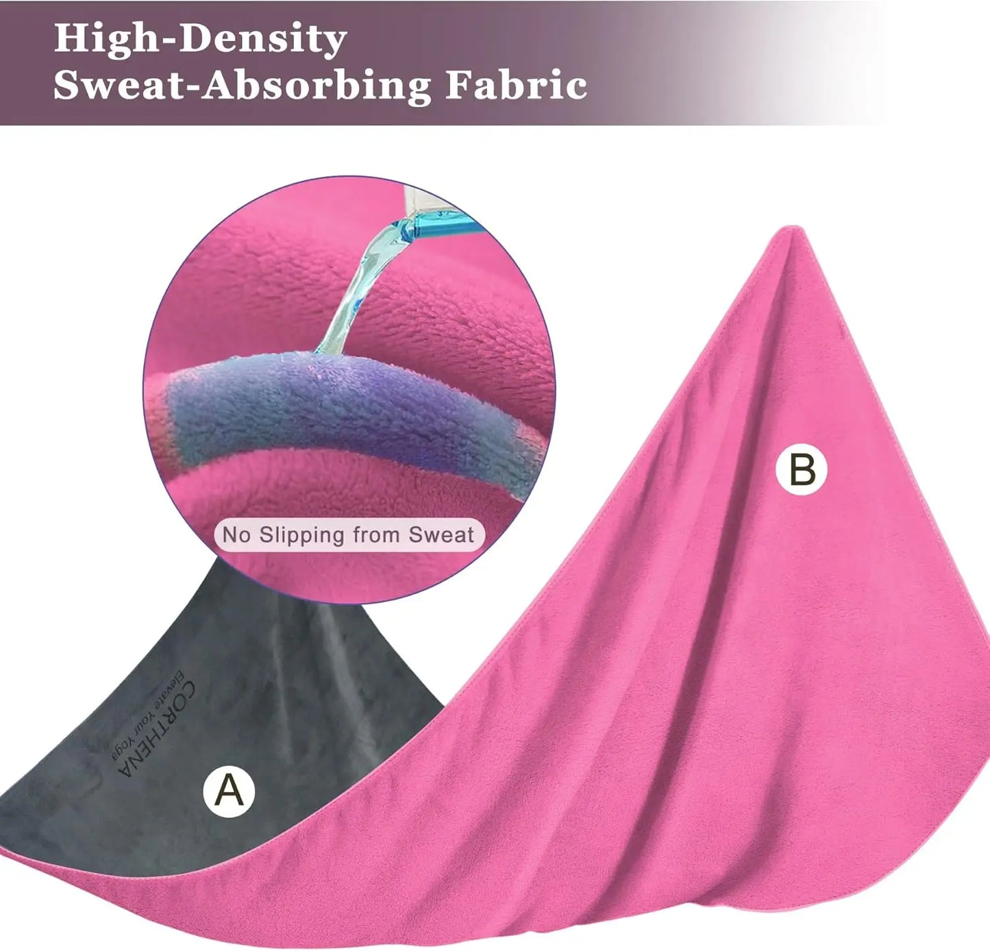 600GSM Extra Thick Yoga Mat Towel for Hot Yoga Fitness