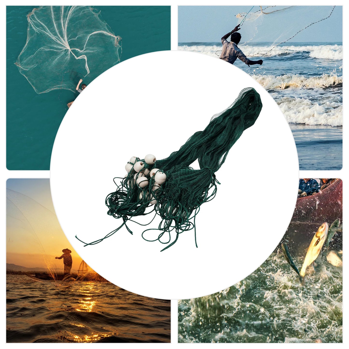 Bymaocar Fishing Drag Net With Weights And Floats