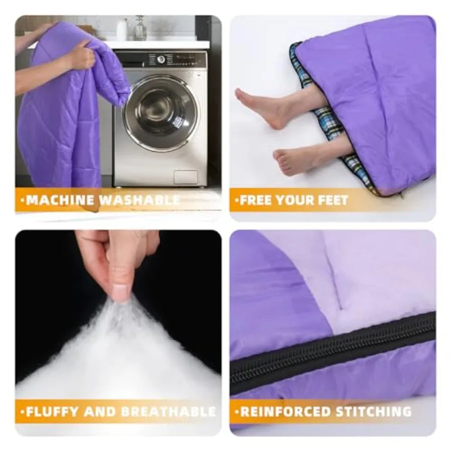 Cotton Flannel Lined Sleeping Bag for Adults and Teens