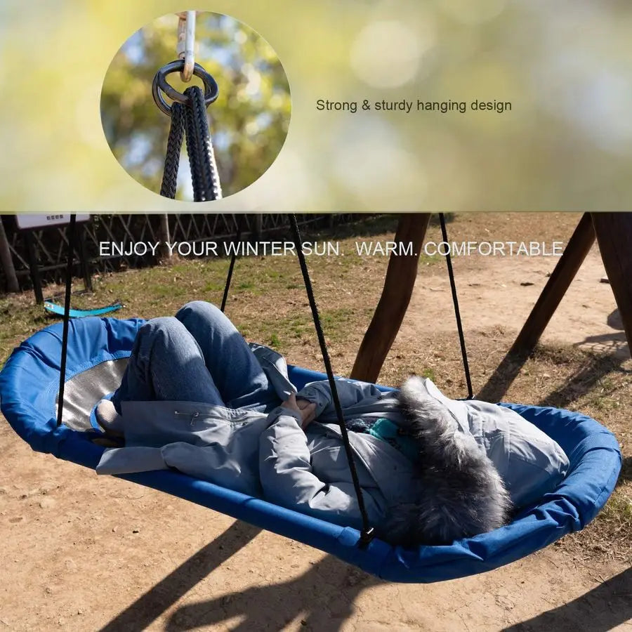 Boat Swing Hanging Hammock Lounger for Backyard and Park