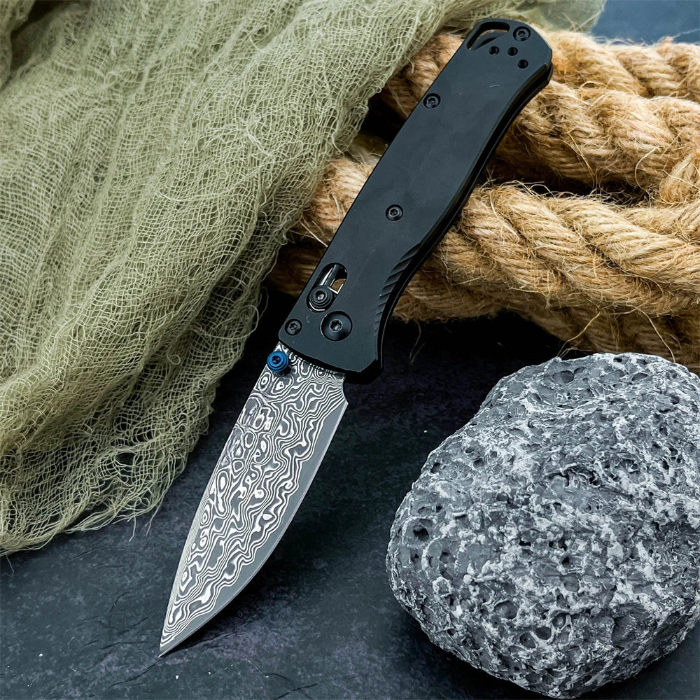 DIY Supplies Folding Pocket Knife Damascus Steel Blade