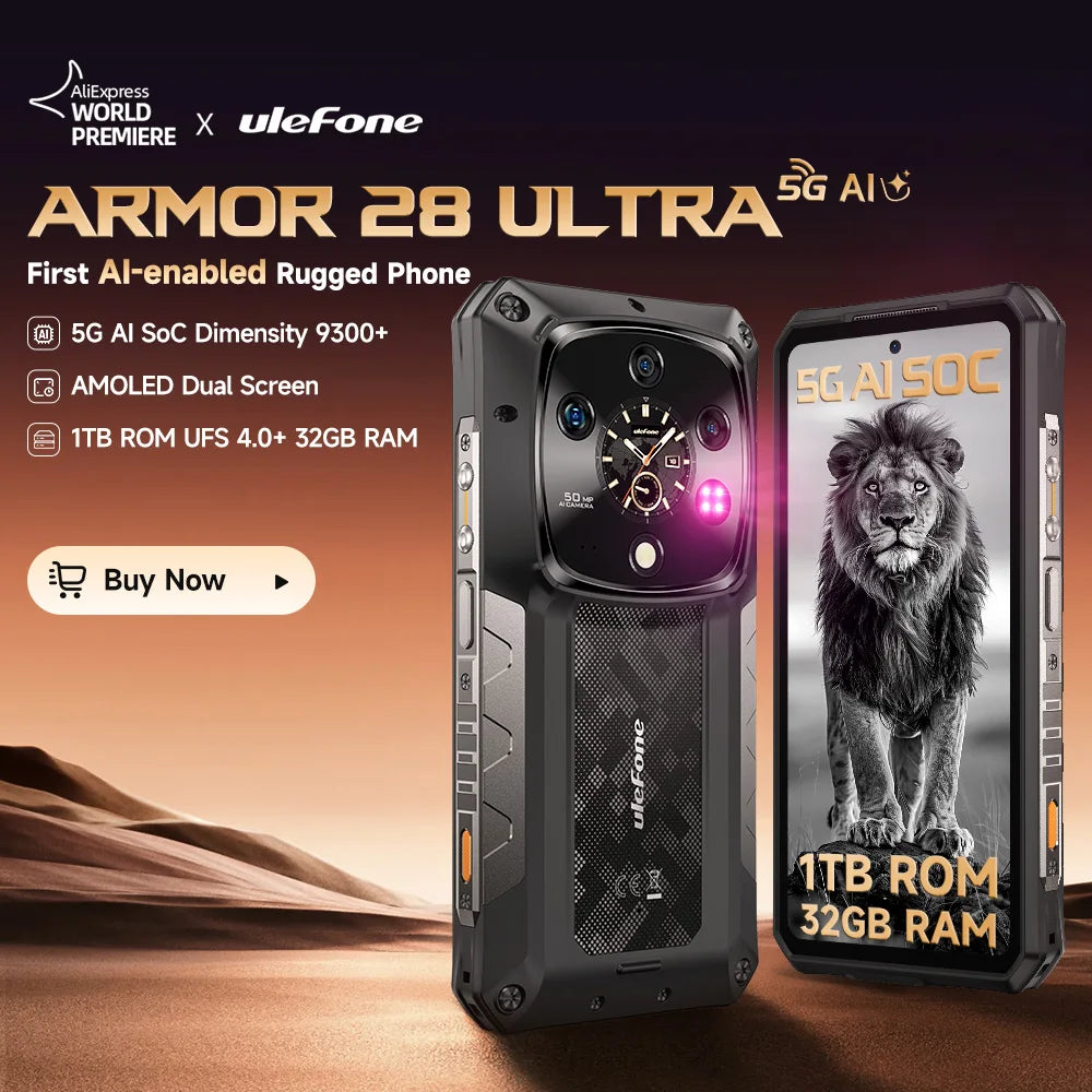 Ulefone Armor 28 Ultra AI 5G Rugged Phone 1TB ROM 32GB RAM