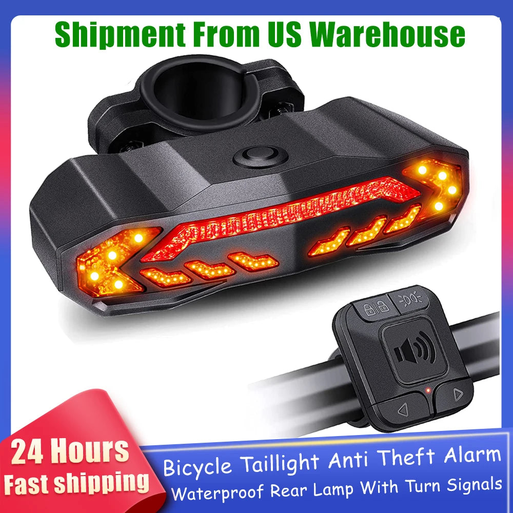 Smart Bike Taillight Anti Theft Alarm With Remote Waterproof