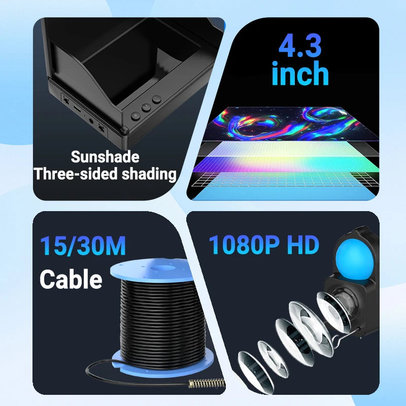 IP68 Waterproof Underwater Fishing Camera With Monitor