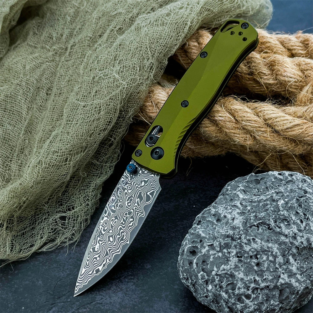 DIY Supplies Folding Pocket Knife Damascus Steel Blade