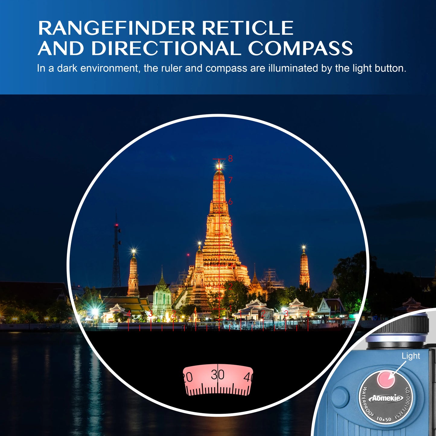 Marine Waterproof Binoculars With Rangefinder Compass BAK4