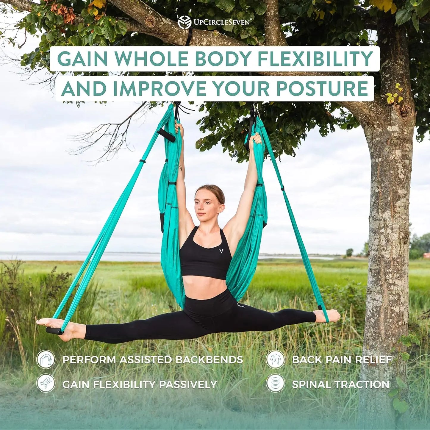 Aerial Yoga Swing Set Ceiling Mount 550 Lbs Capacity