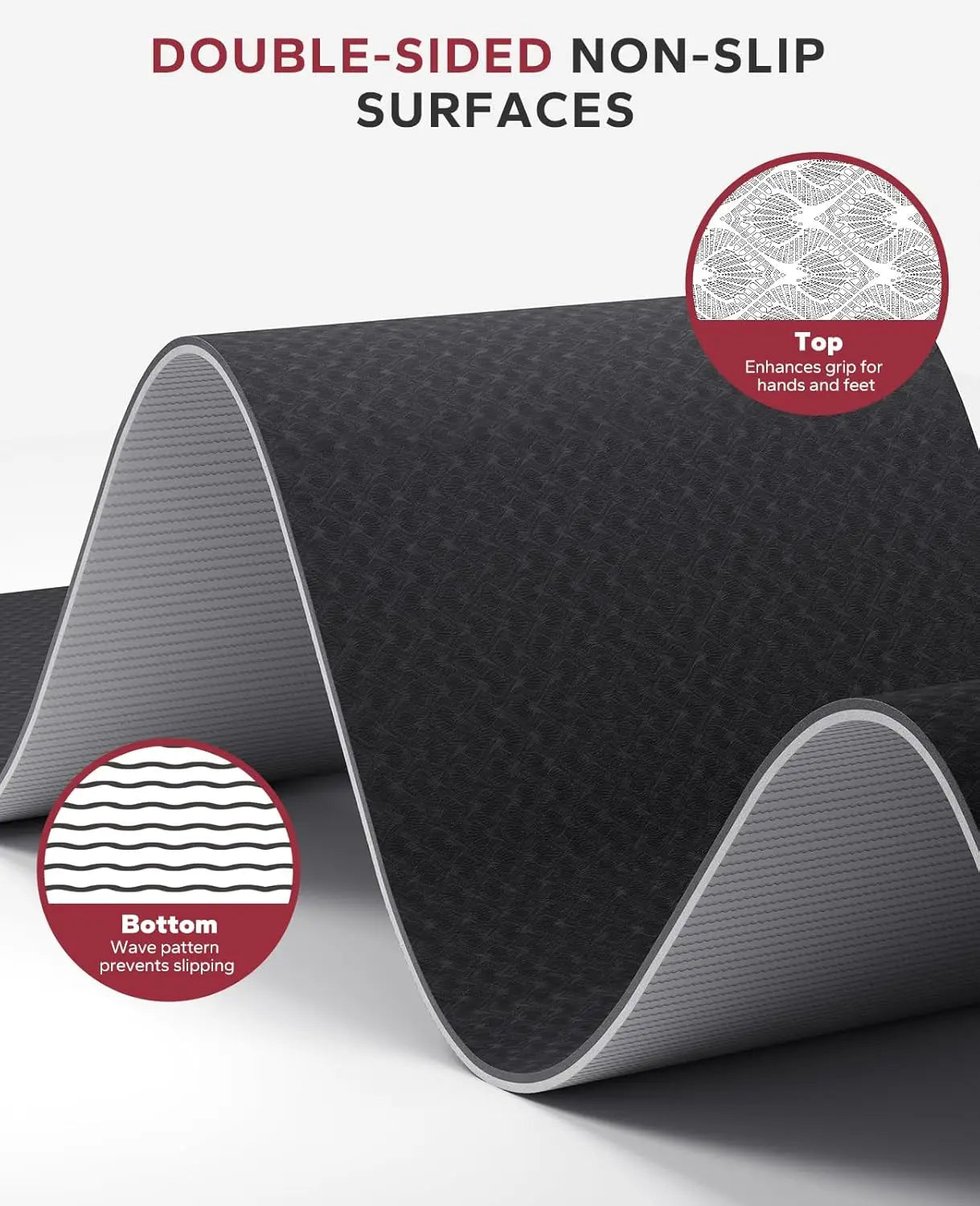 Yoga Mat Non Slip Exercise Mat For Home Workouts