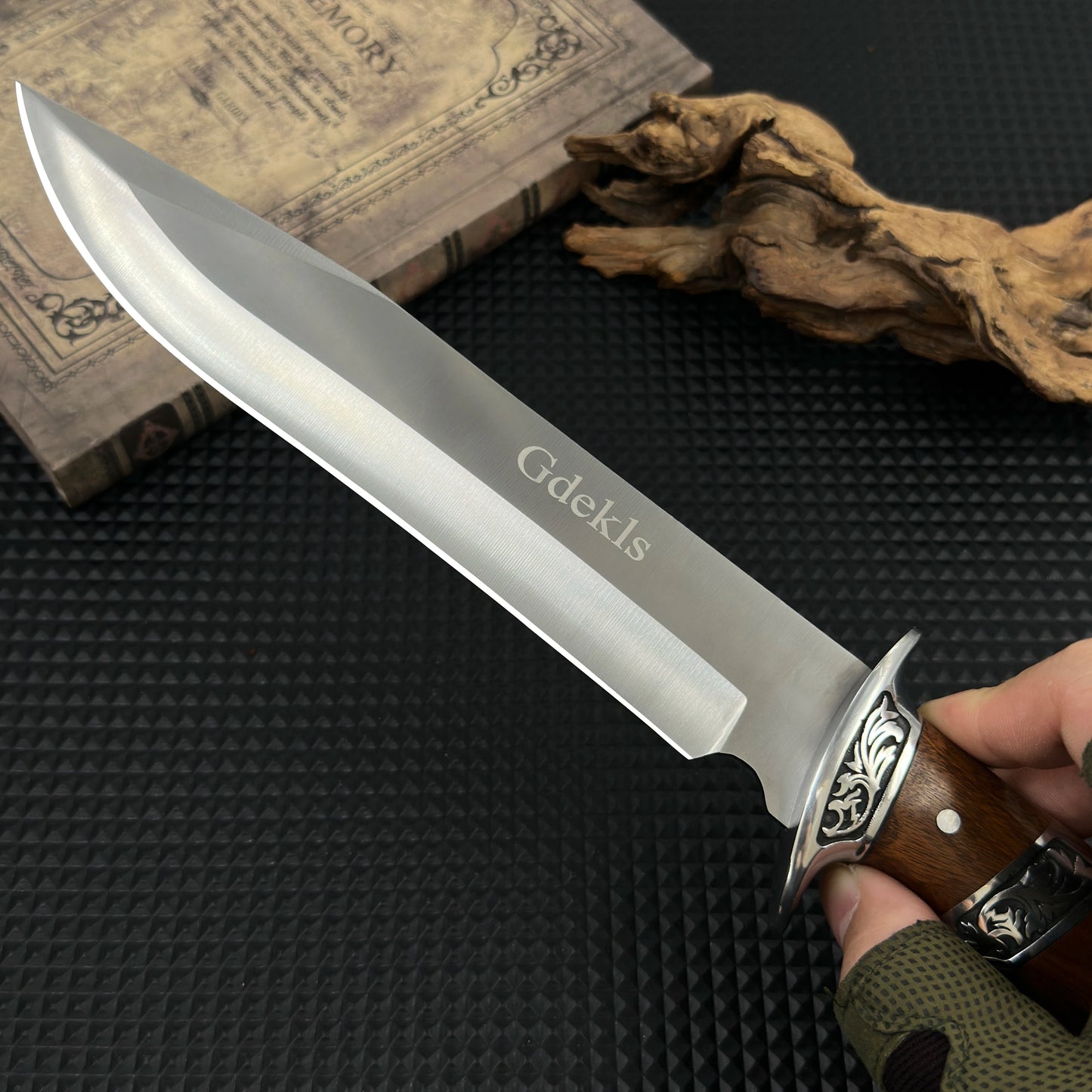 Gdekls Camping Knife With Wood Handle And Fixed Blade