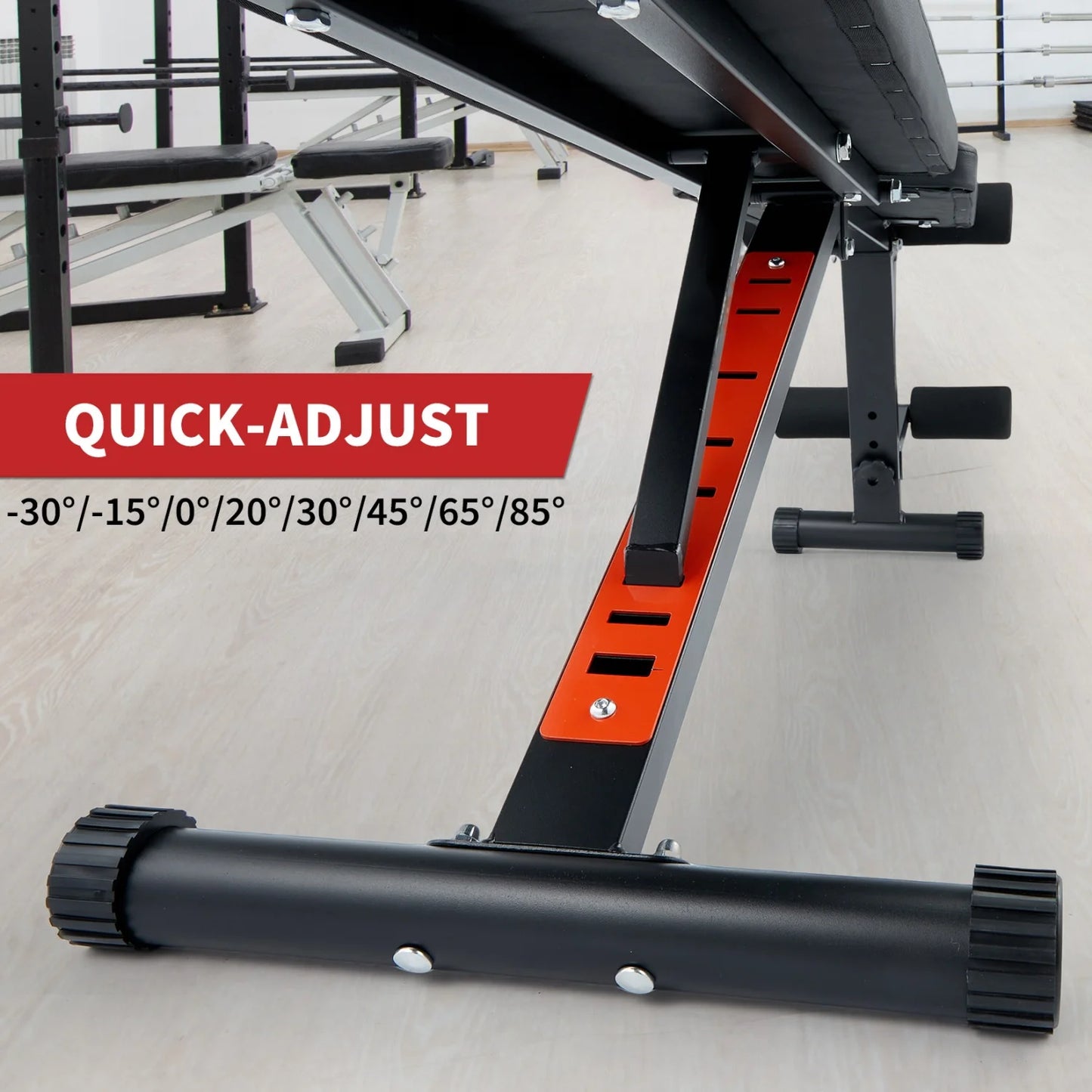 HiMISS Adjustable Weight Bench Leg Extension Preacher Curl