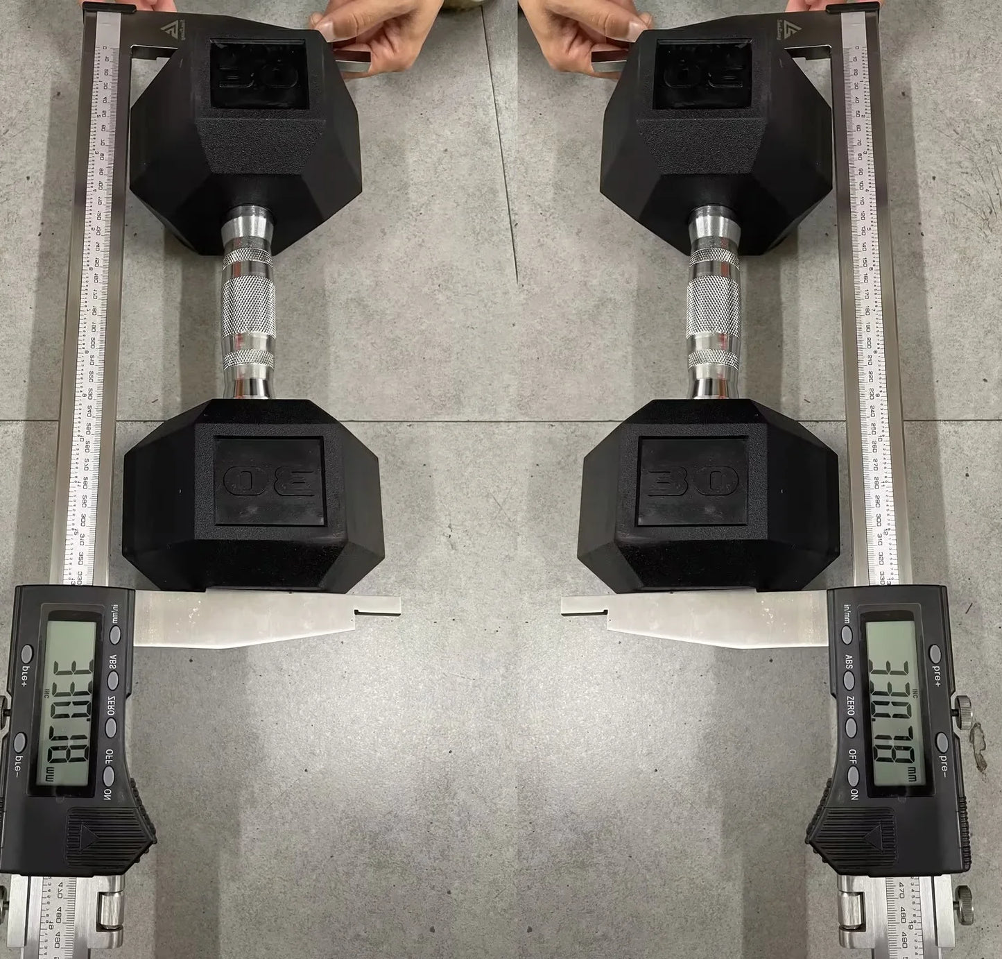 Rubber Hex Dumbbell Set 30 75LB Pair