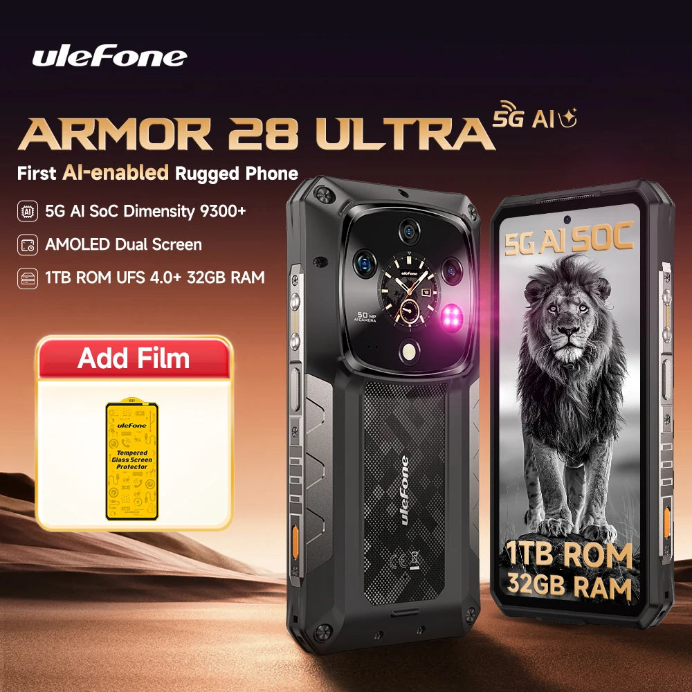 Ulefone Armor 28 Ultra AI 5G Rugged Phone 1TB ROM 32GB RAM