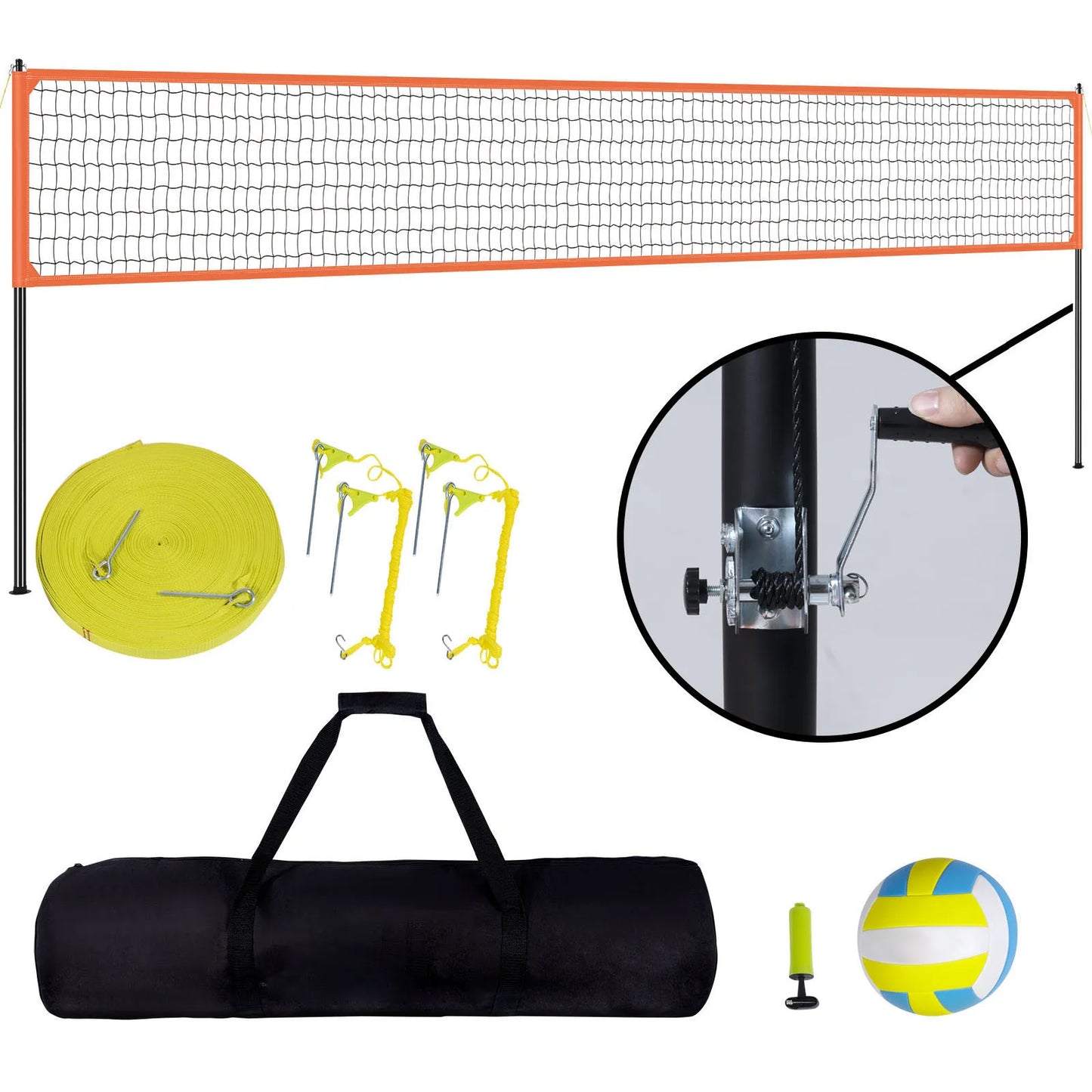 SucceBuy Outdoor Adjustable Height Volleyball Net System