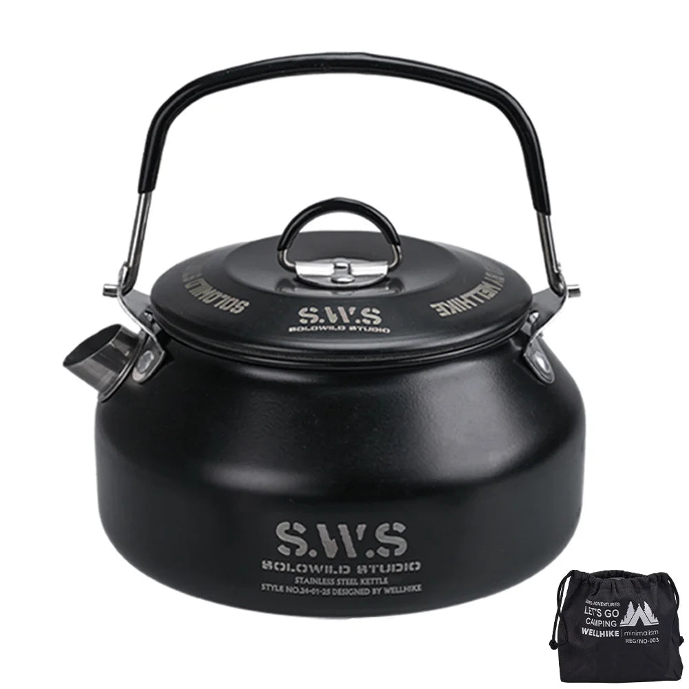 Ultralight Stainless Steel Hiking Kettle for Outdoor Camping
