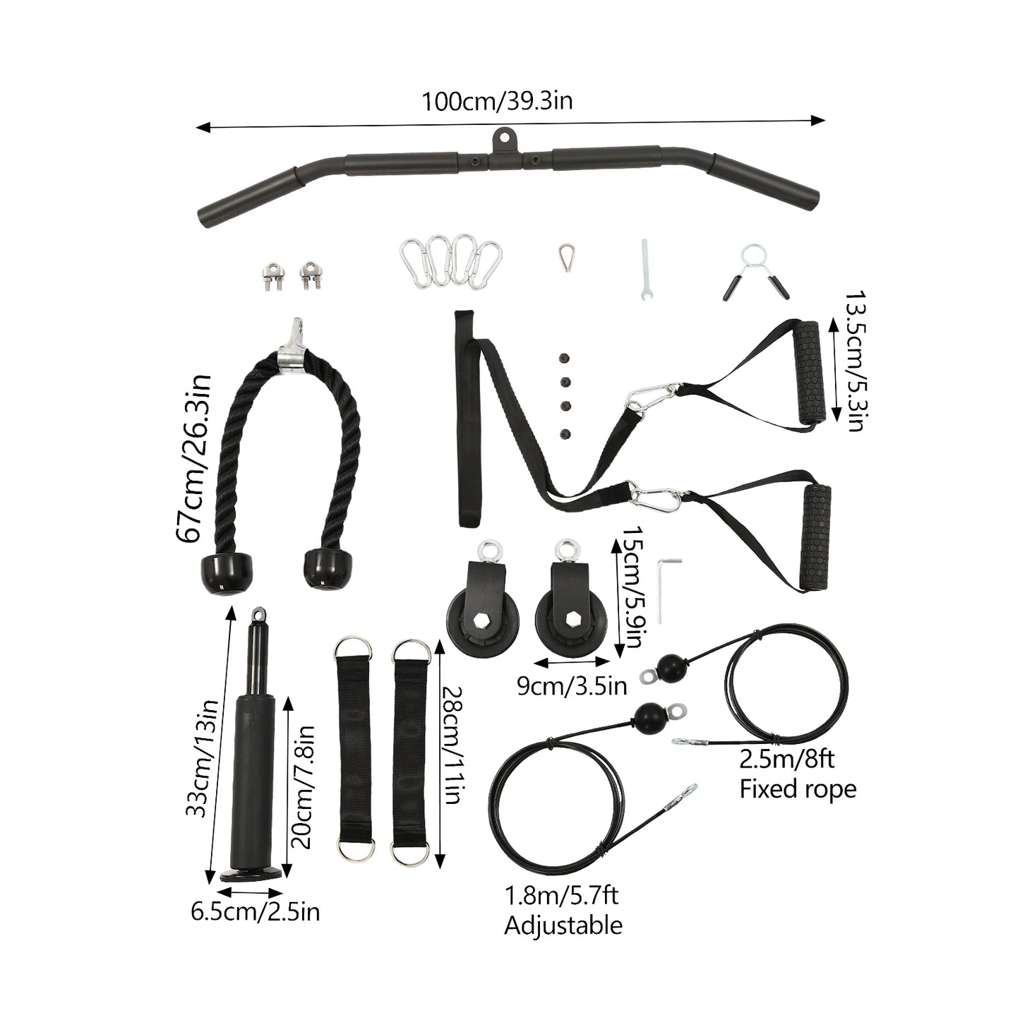 Cable Weight Pulley System With Safety Ropes Home Gym