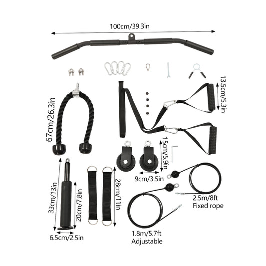 Cable Weight Pulley System With Safety Ropes Home Gym