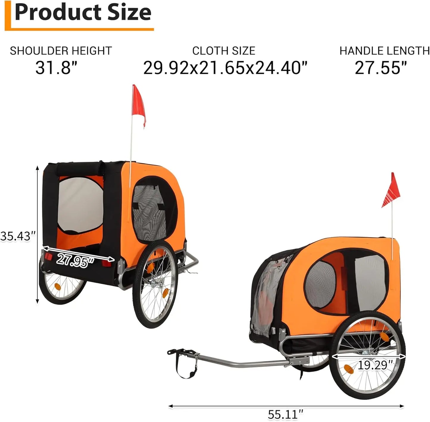 TWISTER.CK Foldable Dog Bike Trailer Carrier
