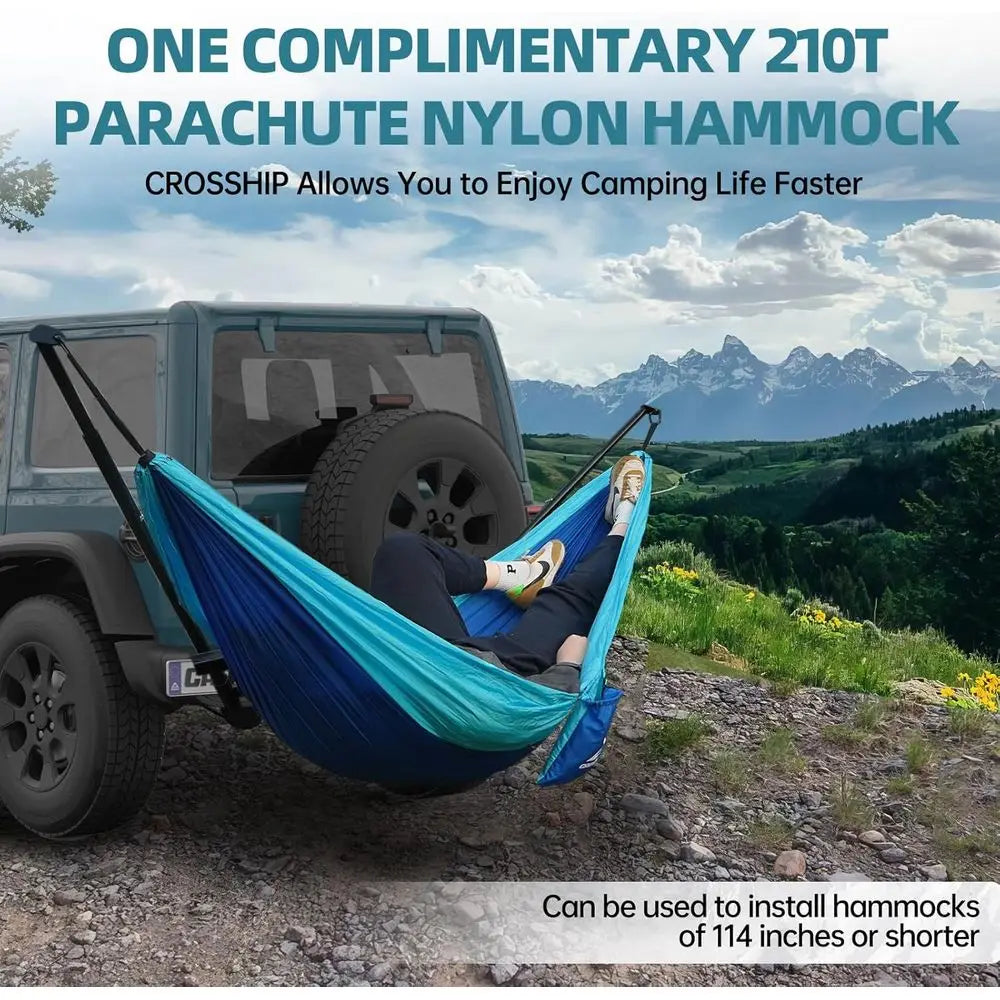 Hitch Mount Hammock Stand With Parachute Nylon Hammock