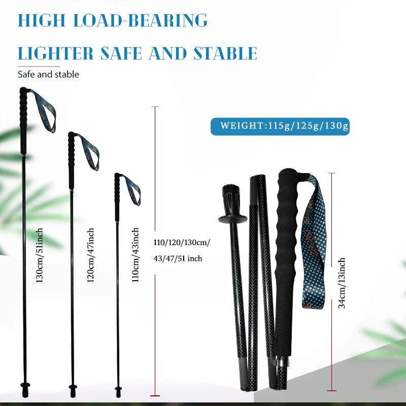 OKHEALING T800 Carbon Fiber Collapsible Trekking Poles