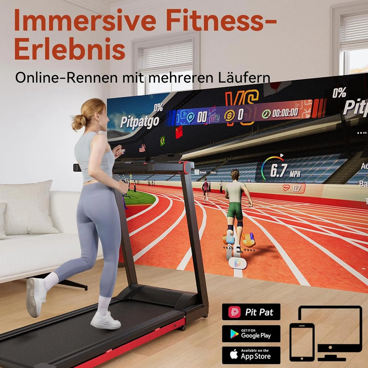Superun 3.5HP Foldable Treadmill Bluetooth Incline App