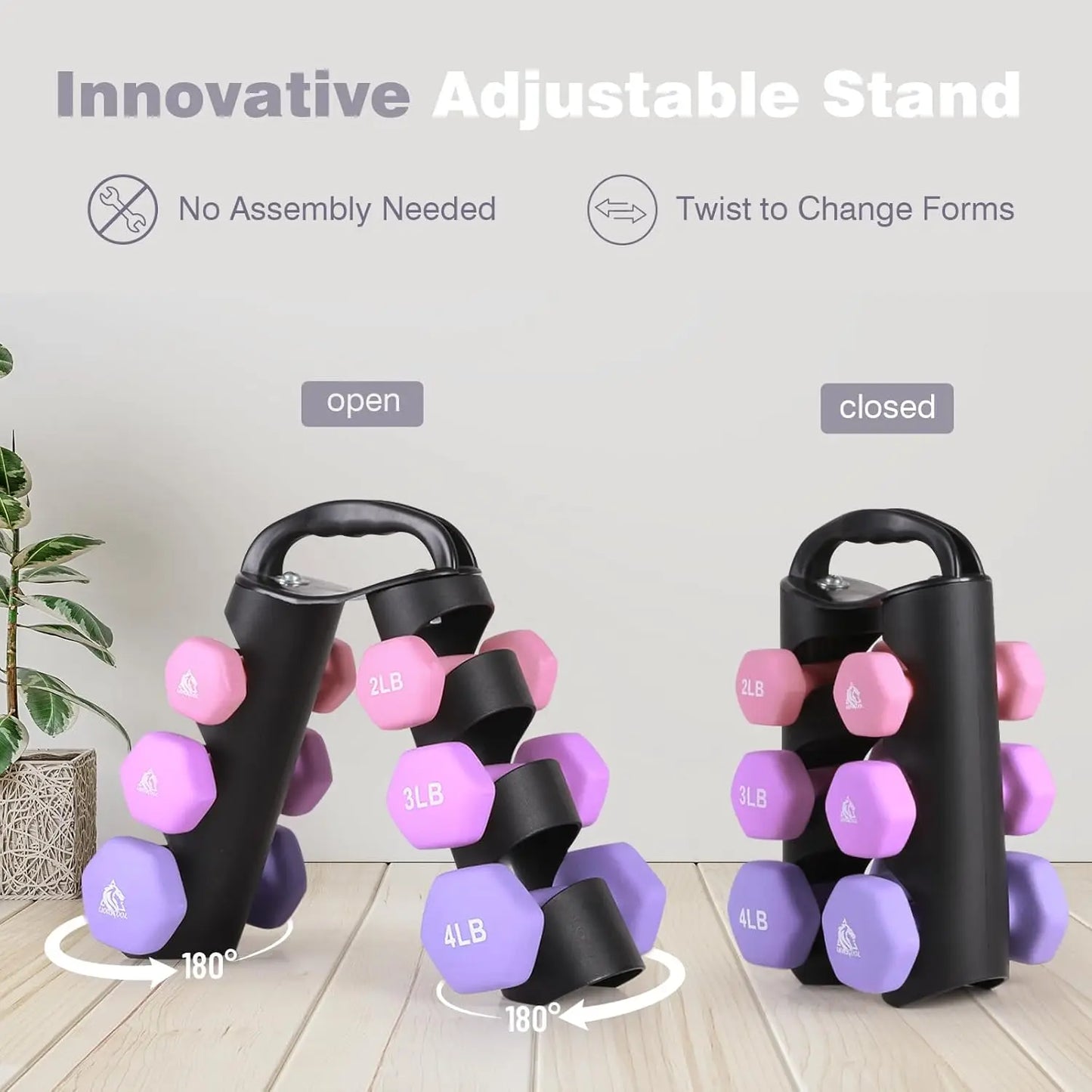 Set of 2 Neoprene Hex Dumbbells With Anti Slip