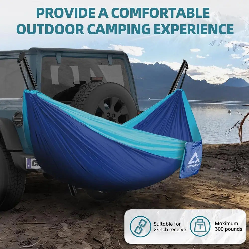 Hitch Mount Hammock Stand With Parachute Nylon Hammock