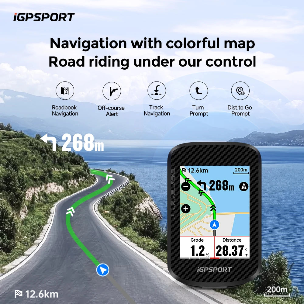 iGPSPORT BSC300T Touchscreen Bike Computer Global Maps