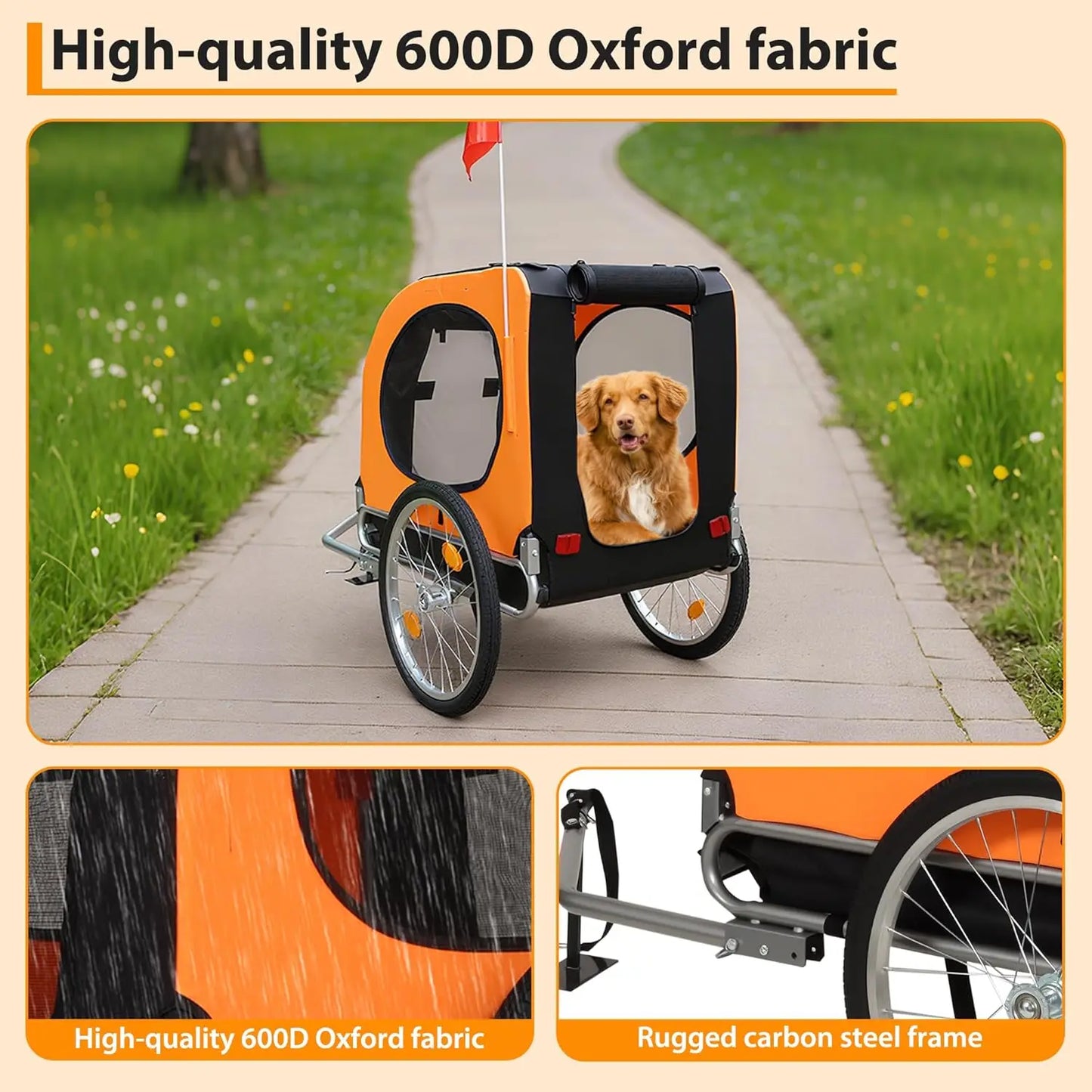 TWISTER.CK Foldable Dog Bike Trailer Carrier