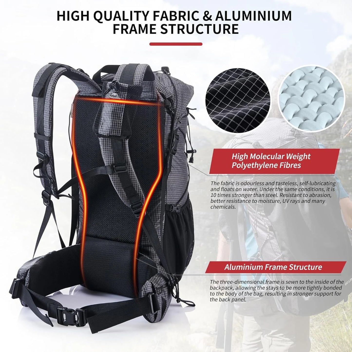 Naturehike 60L Waterproof Mountain Backpack For Hiking