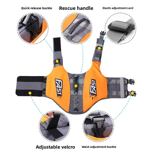 Dog Life Jacket Safety Vest Adjustable Reflective For Pets