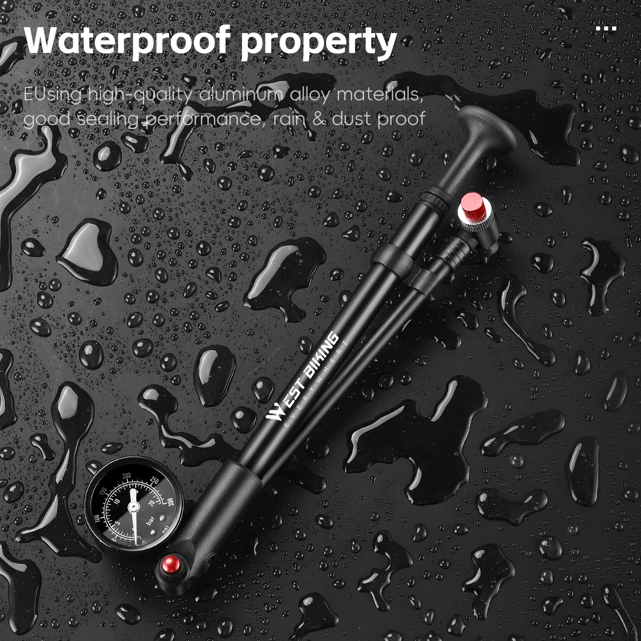 West Biking 400 PSI Bicycle Air Pump High Pressure