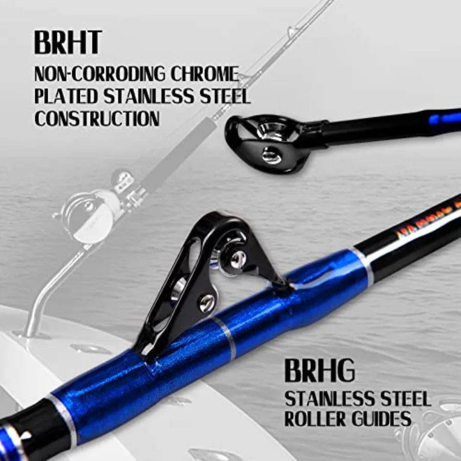 Heavy Saltwater Offshore Trolling Rod With Rollers