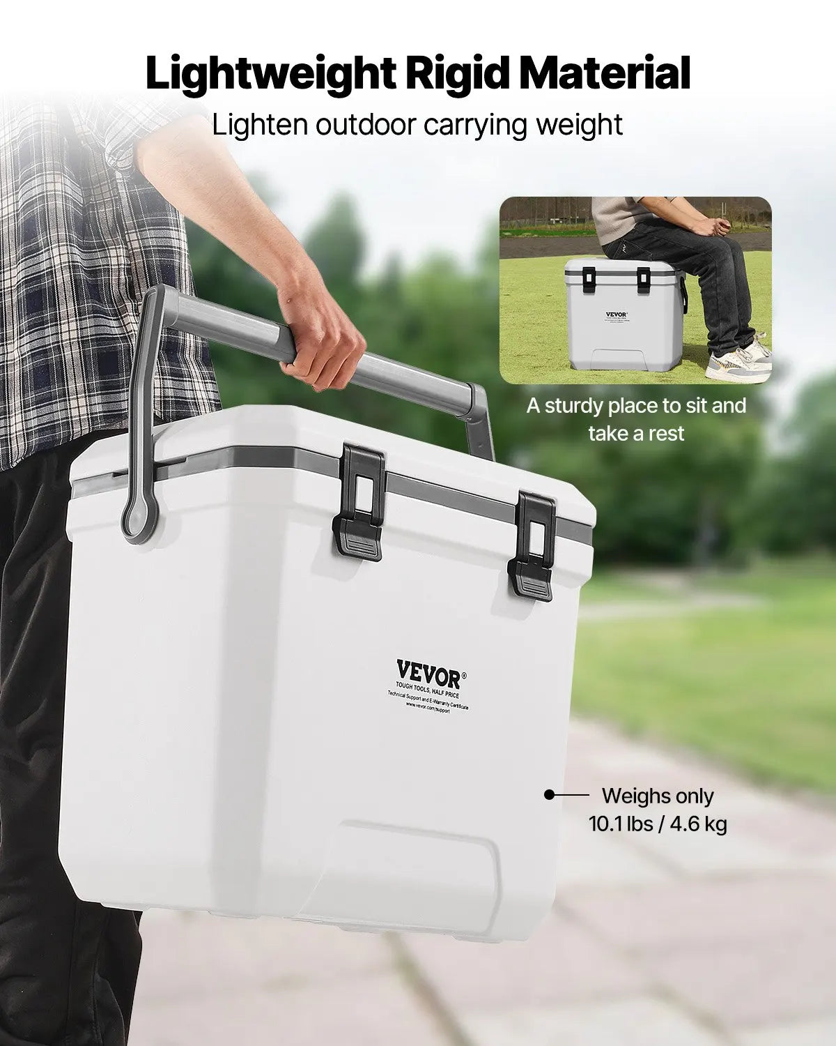 Portable Insulated Hard Cooler 54 Can Capacity Cupholder