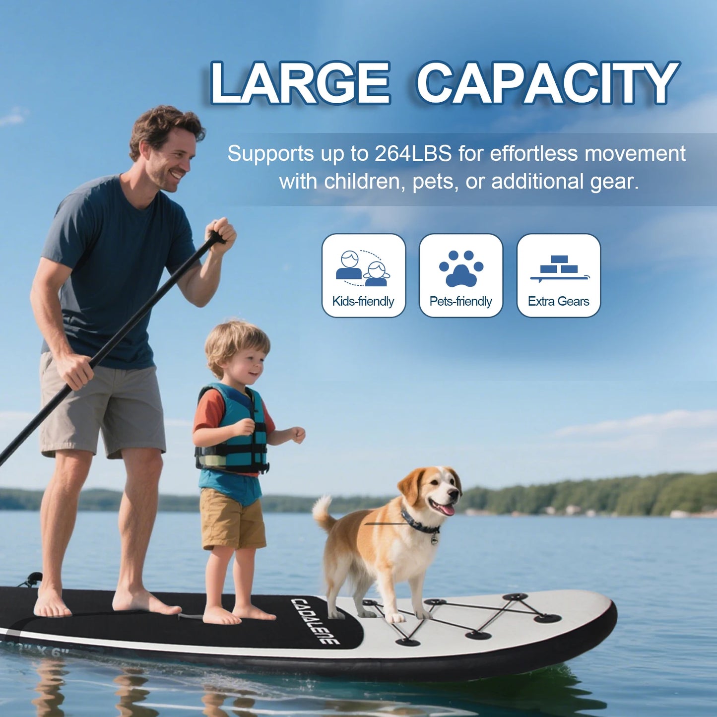 CADALENE Inflatable Stand Up Paddle Board With Accessories