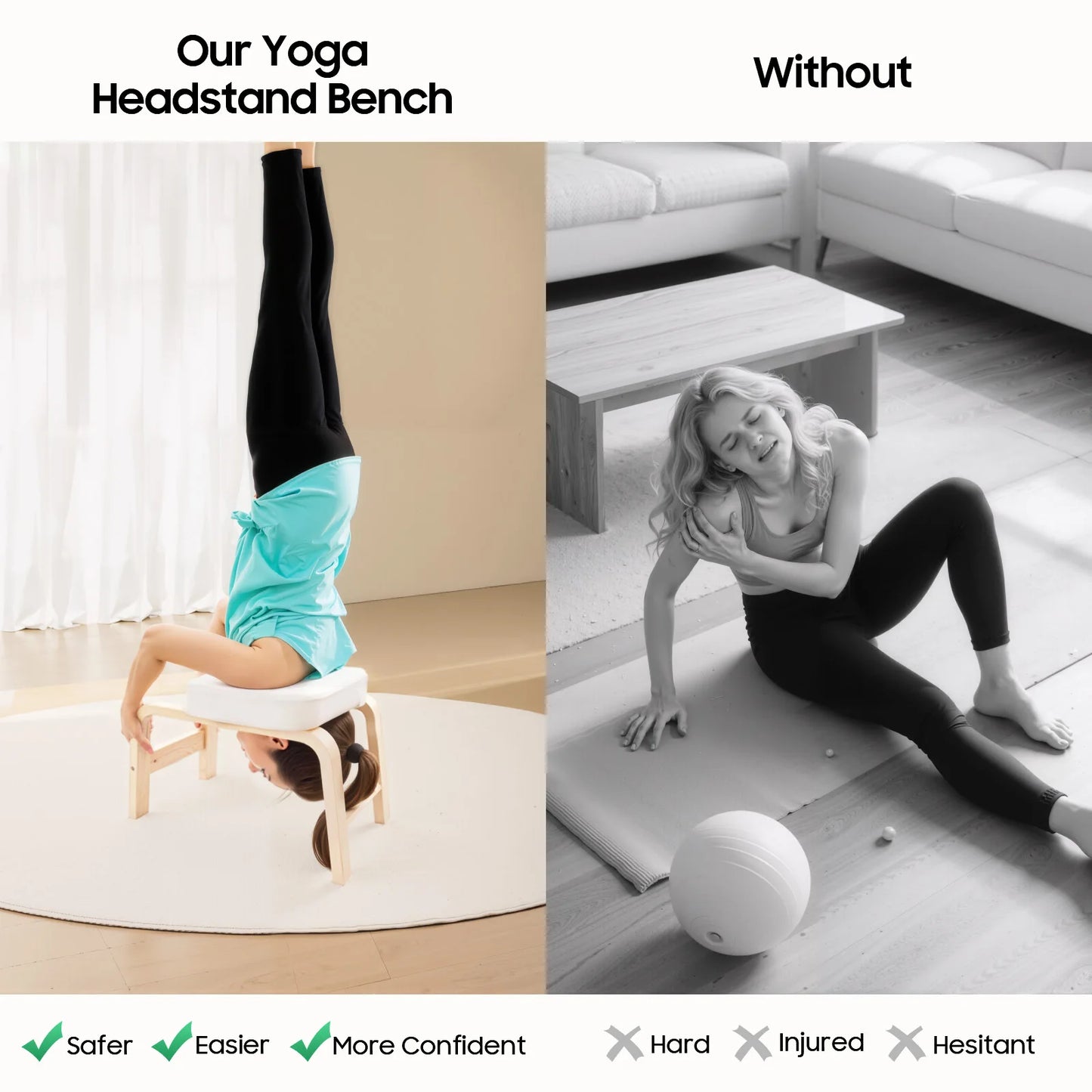 Bymaocar Yoga Headstand Inversion Bench for Gymnasts