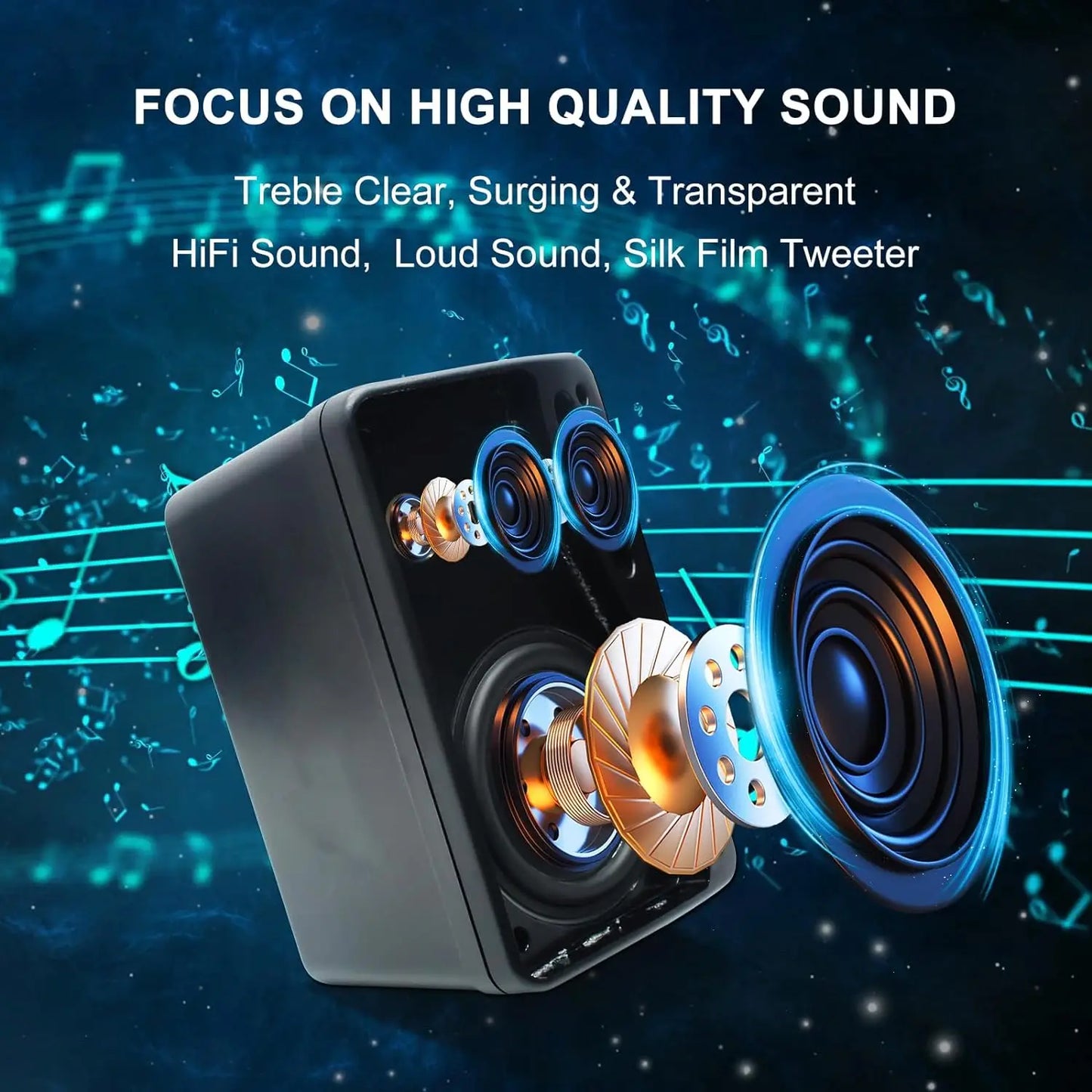 Herdio Outdoor Passive Speakers Pair 200W Three Way