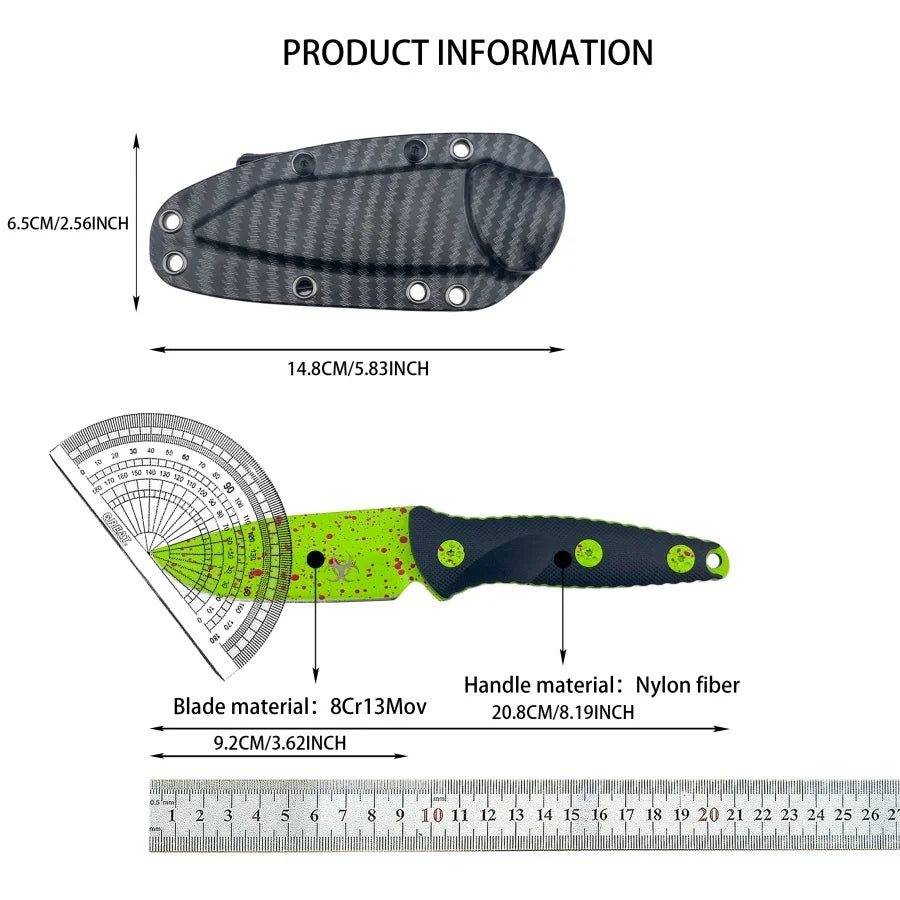 DIY Supplies Fixed Blade Knife 7Cr13Mov Steel Nylon Handle