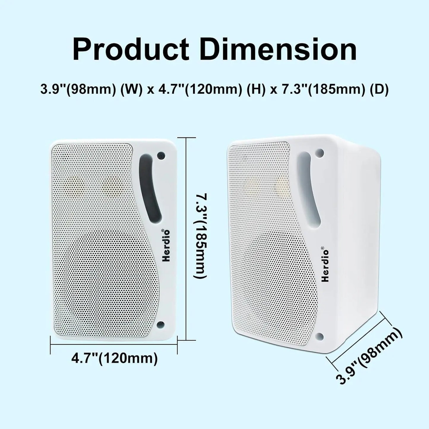 Herdio Outdoor Passive Speakers Pair 200W Three Way
