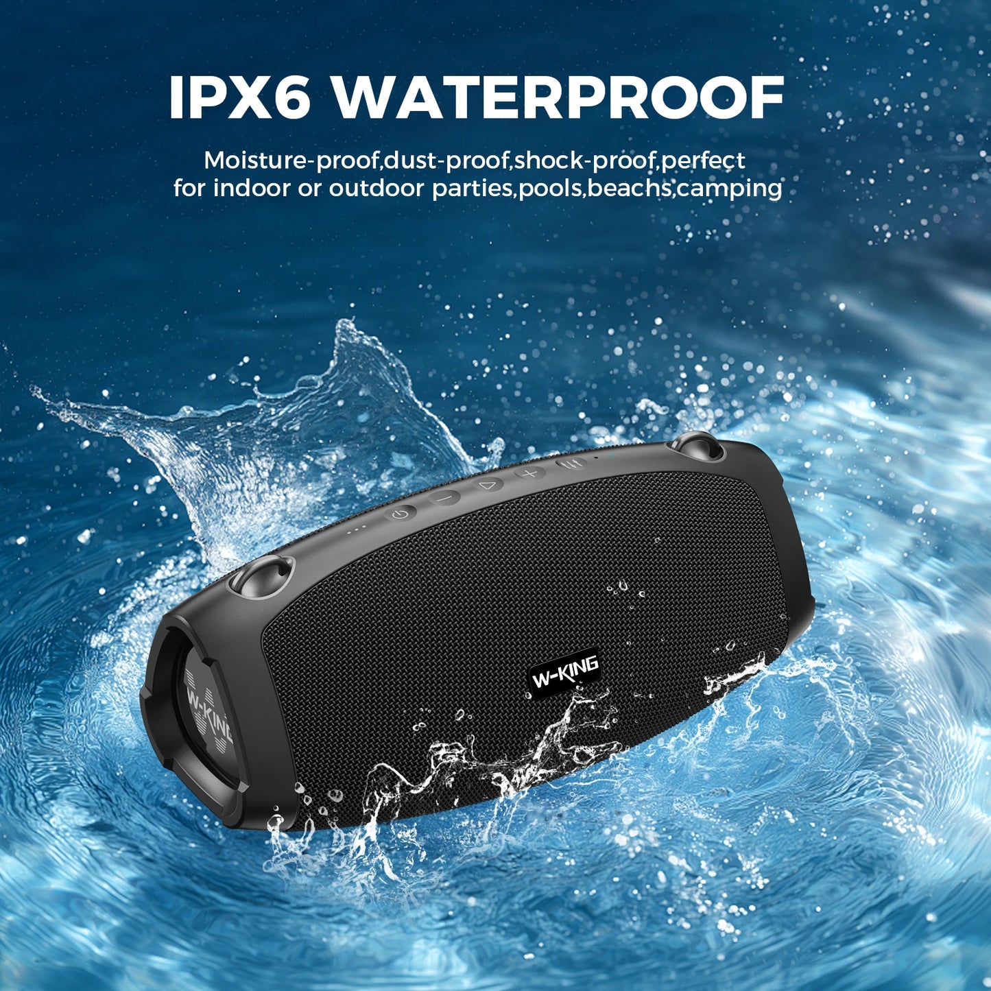 W-King Portable Bluetooth Speaker With Wireless Microphone