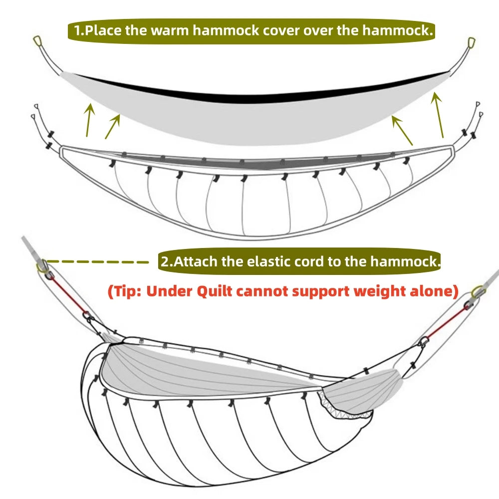 Hammock Underquilt Sleeping Bag 4 Seasons Insulated