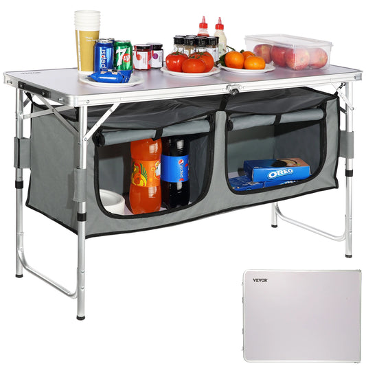 VEVOR Camping Kitchen Table Quick Set Up Folding MDF