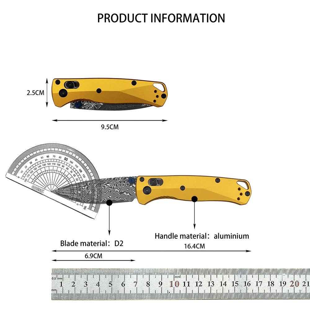 DIY Supplies Folding Pocket Knife Damascus Steel Blade