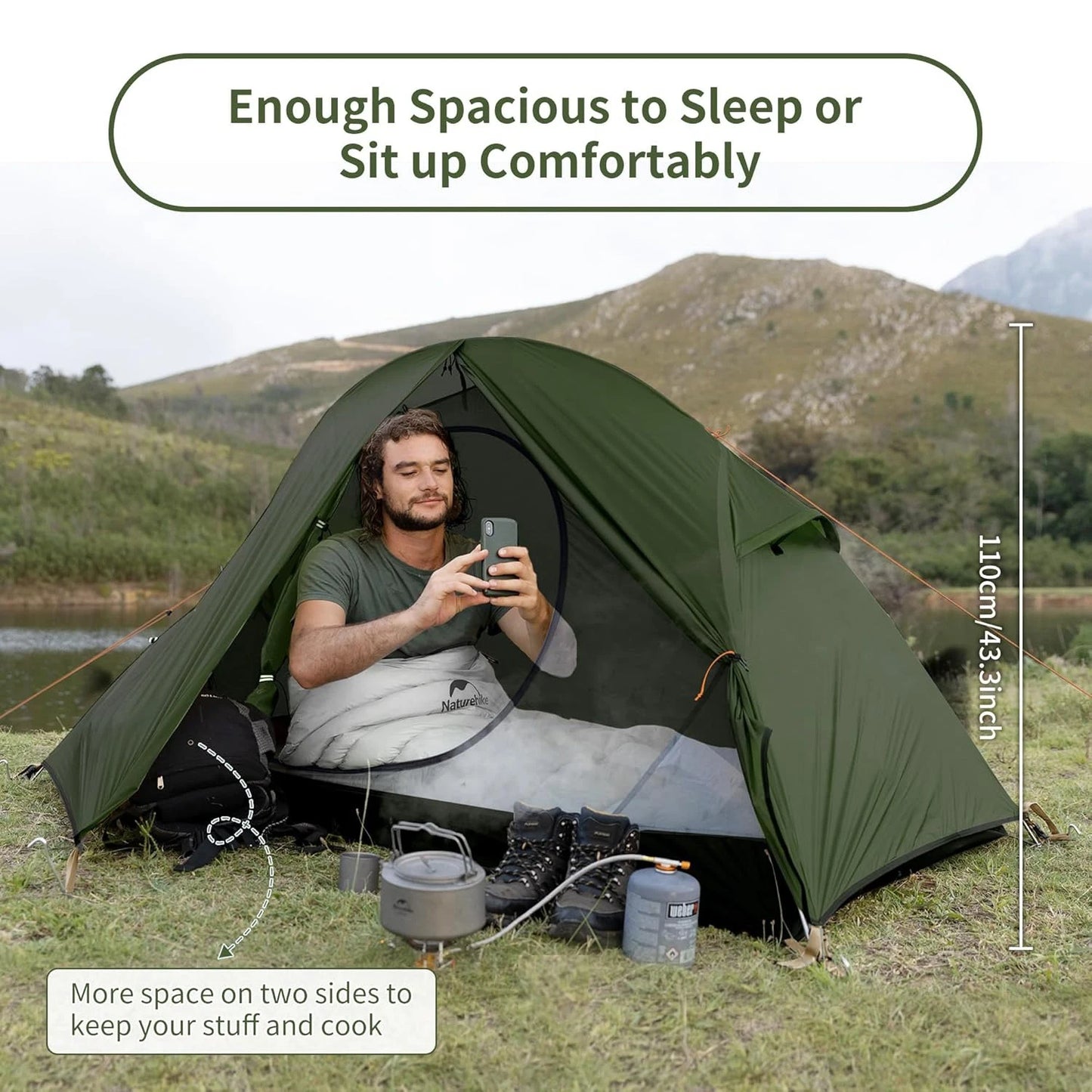 Naturehike Ultralight One Person Camping Tent Waterproof