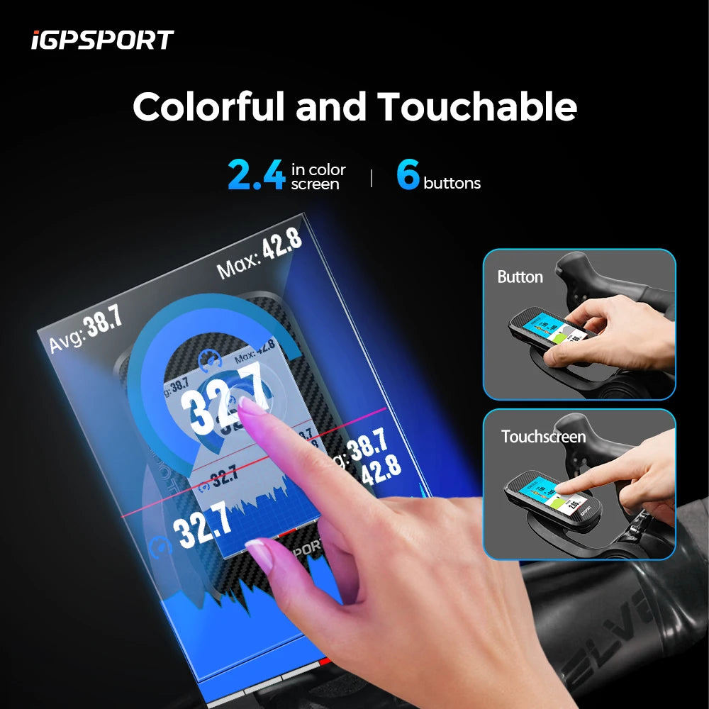 iGPSPORT BSC300T Touchscreen Bike Computer Global Maps